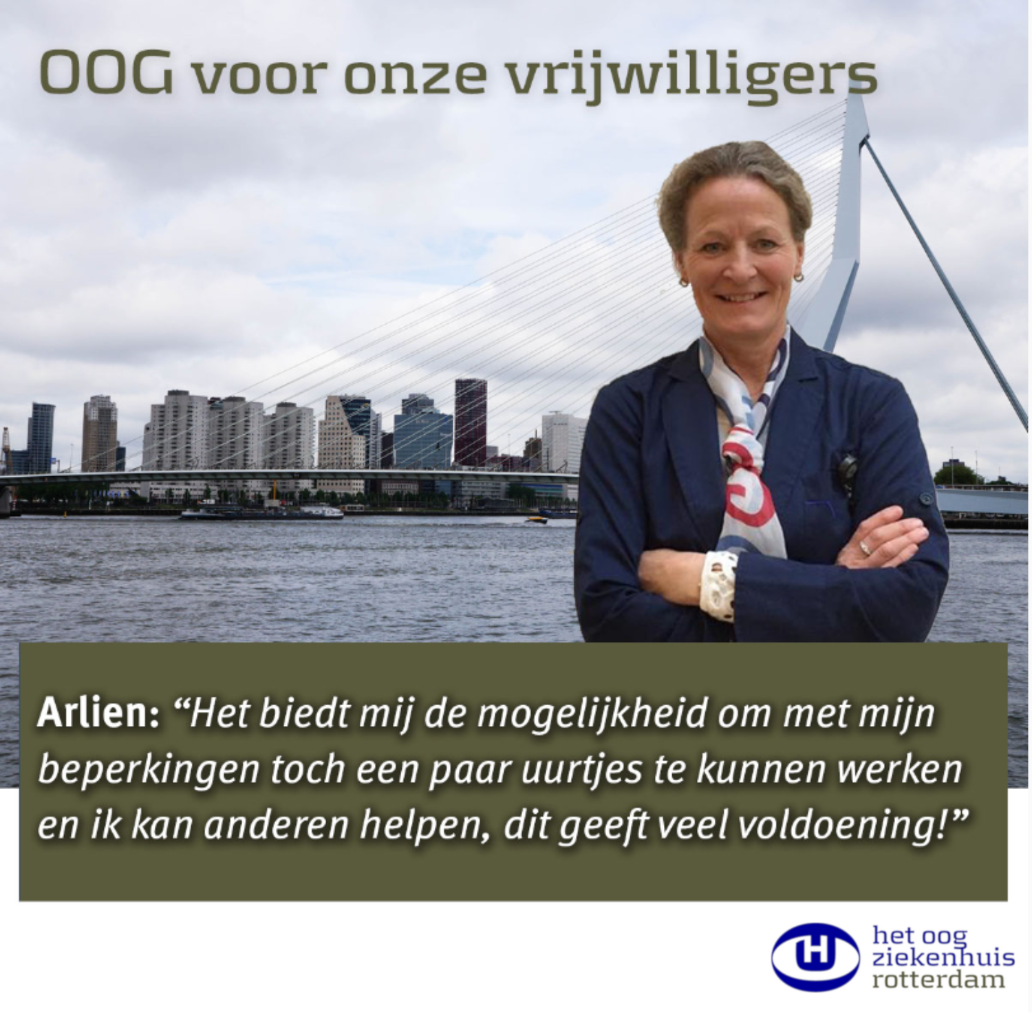 Arlien vrijwilliger van Het Oogziekenhuis Rotterdam