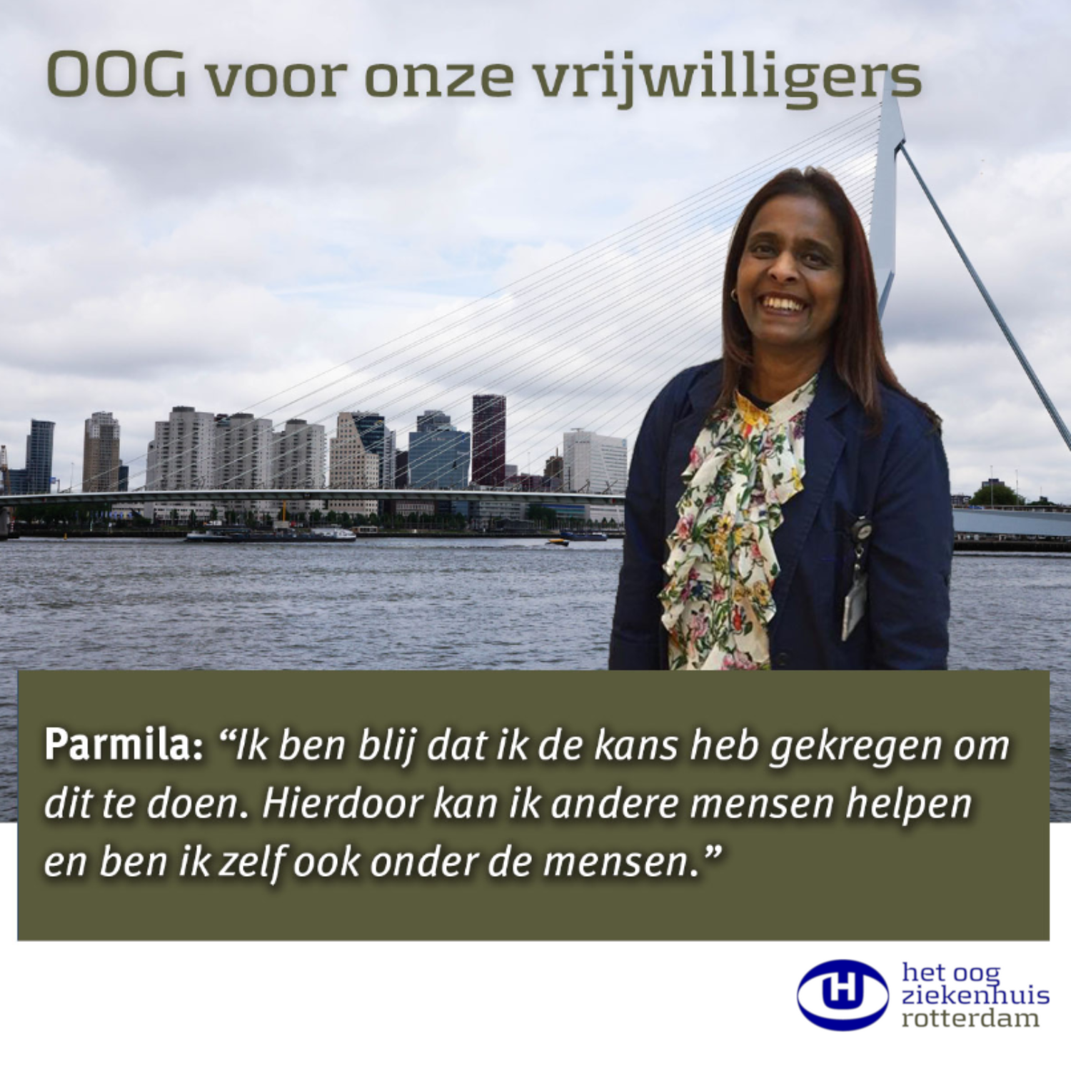Parmila vrijwilliger van Het Oogziekenhuis Rotterdam