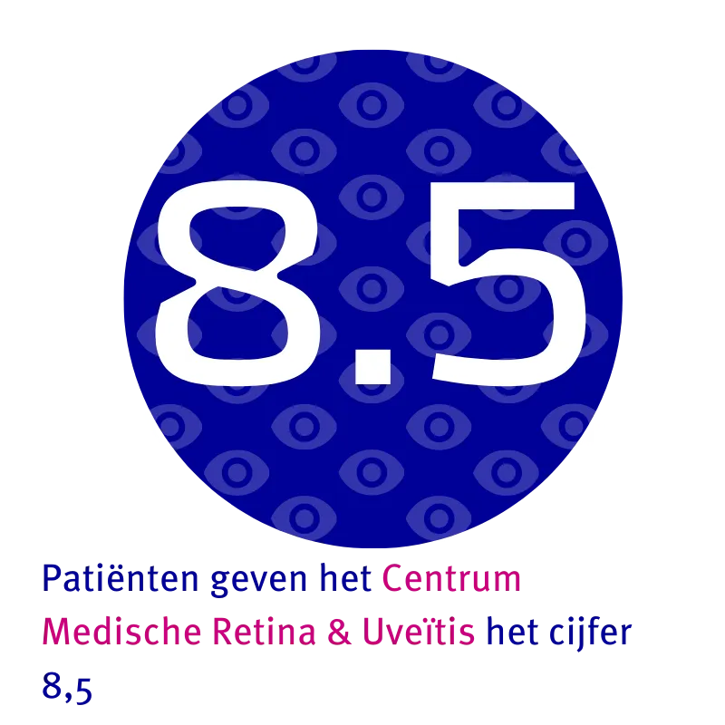 Patiënten geven het Centrum Medisch Retina & Uveïtis het cijfer 8.5