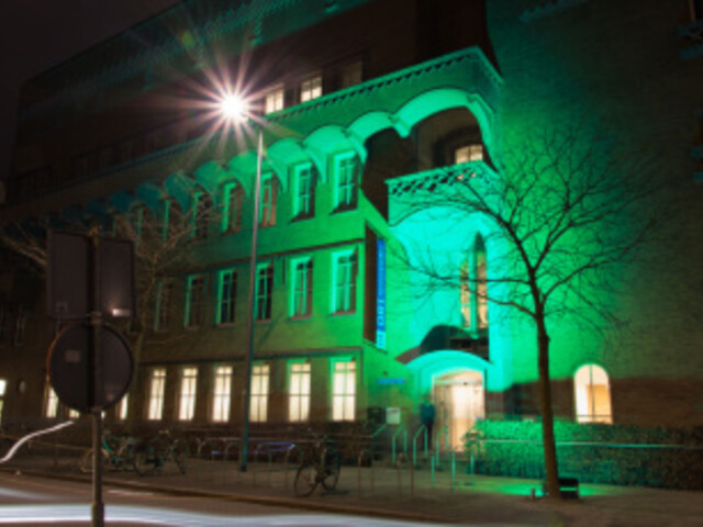 Het Oogziekenhuis groen verlicht