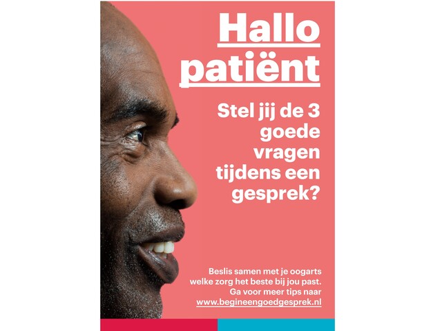 Hallo patiënt, stel jij de 3 goede vragen?