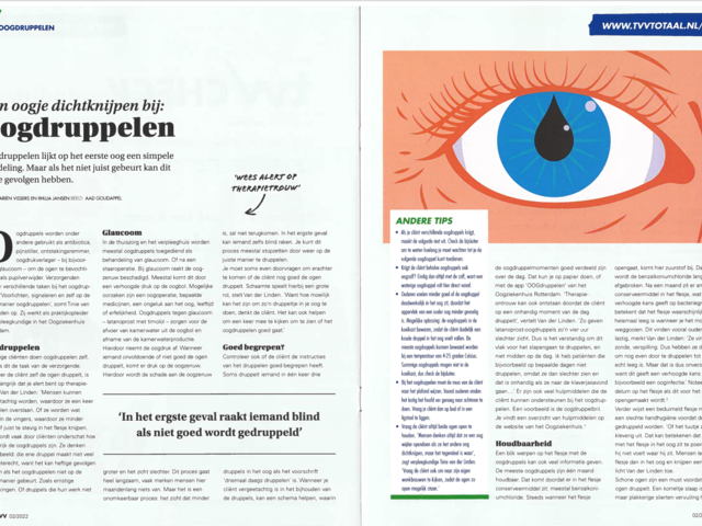 Oogdruppelen - Artikel in TVV magazine